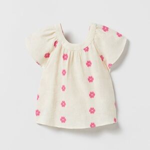 Zara- Embroidered top and shorts. Top is size 5/6 and bottoms 4/5 years.